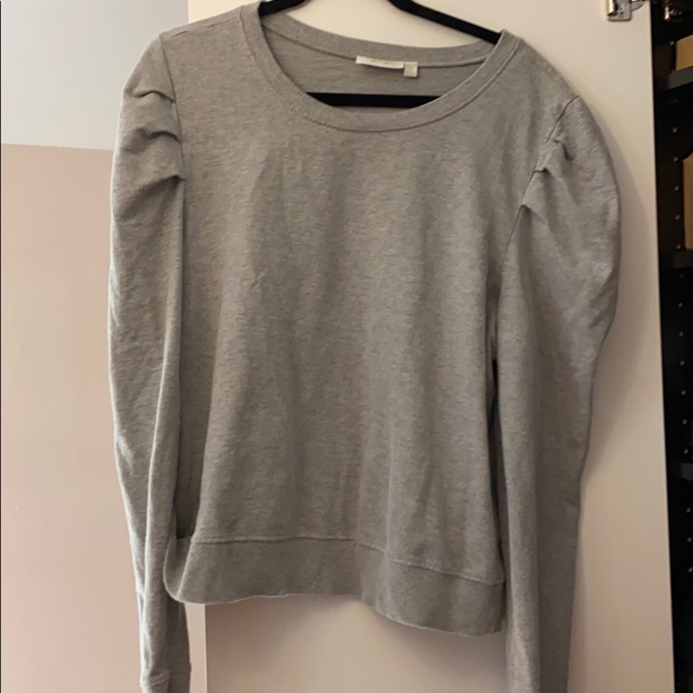 Gray Sweatshirt with Puffed Sleeve Detail Size XL